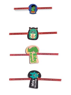 Printed Acrylic Rakhi Set of 4 for Brother |Raskhabandhan Special