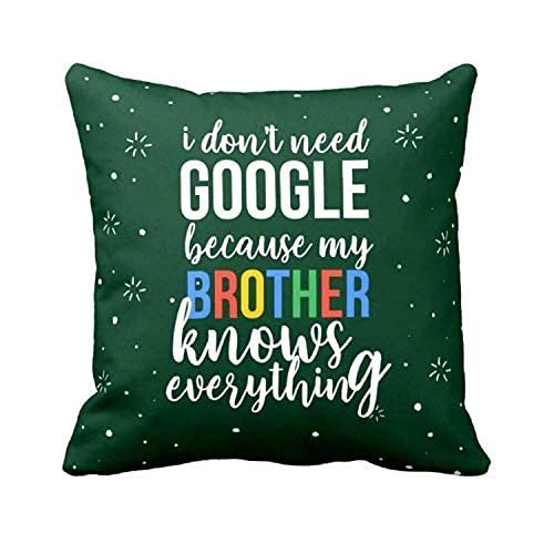 TheYaYaCafe Google Brother Printed Cotton Cushion Cover & Rakhi (24X24 inches, Green)
