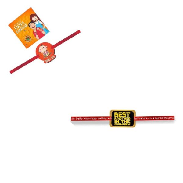 Printed Acrylic Kids Rakhi Set of 2 for Brother and Sister|Raskhabandhan Special