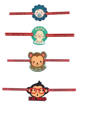 Printed Acrylic Rakhi Set of 4 for Brother |Raskhabandhan Special