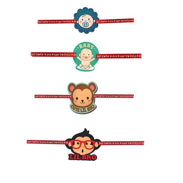 Printed Acrylic Rakhi Set of 4 for Brother |Raskhabandhan Special