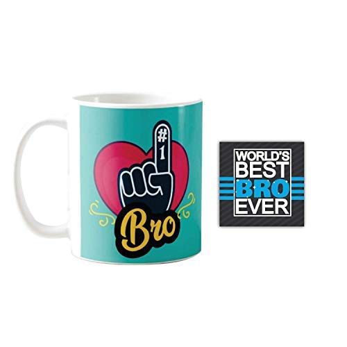 Yaya Cafe� Rakhi Sweets Gift Combo for Brother, No 1 Brorther Mug, MEWA Bites, Coaster Gift Combo of 3 Birthday