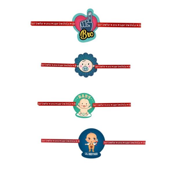 Printed Acrylic Rakhi Set of 4 for Brother |Raskhabandhan Special