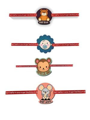 Printed Acrylic Rakhi Set of 4 for Brother |Raskhabandhan Special