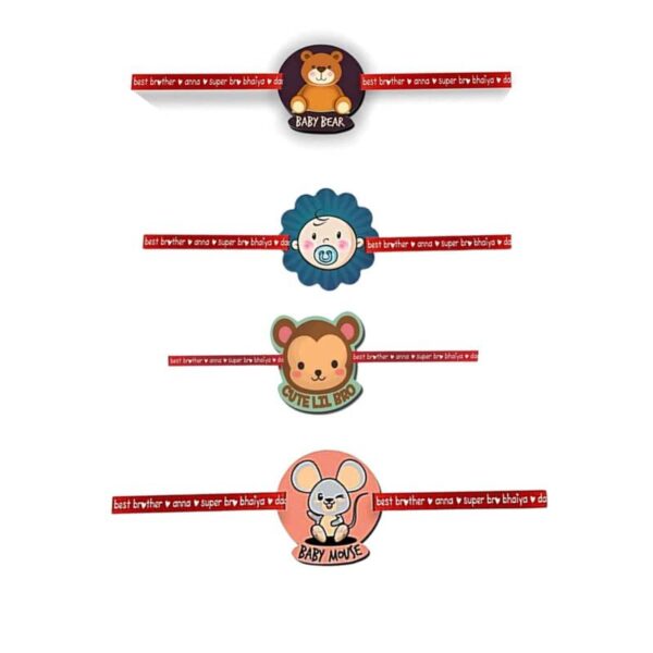 Printed Acrylic Rakhi Set of 4 for Brother |Raskhabandhan Special