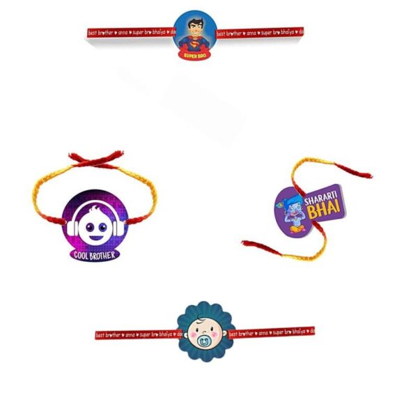 Printed Acrylic Rakhi Set of 4 for Brother |Raskhabandhan Special