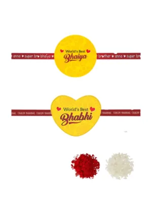 World Best Bhaiya & World Best Bhabhi Beads Rakhi gift for Bhaiya & Bhabhi