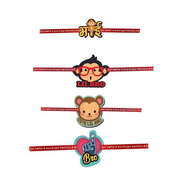 Printed Acrylic Rakhi Set of 4 for Brother |Raskhabandhan Special