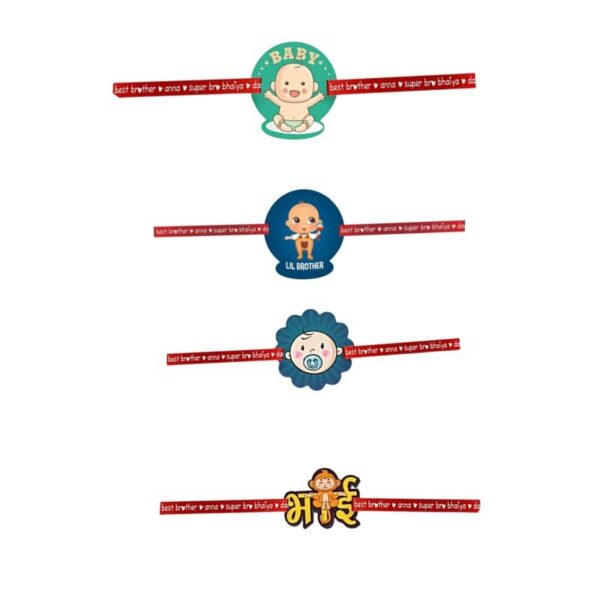 Printed Acrylic Rakhi Set of 4 for Brother |Raskhabandhan Special