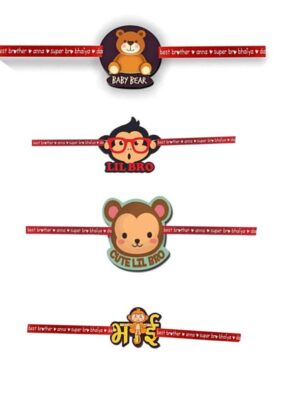 Printed Acrylic Rakhi Set of 4 for Brother |Raskhabandhan Special