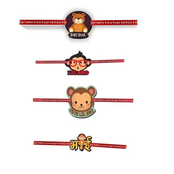 Printed Acrylic Rakhi Set of 4 for Brother |Raskhabandhan Special