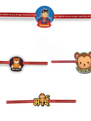Printed Acrylic Rakhi Set of 4 for Brother |Raskhabandhan Special