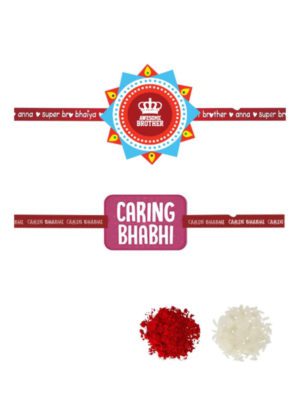 Awesome Bhaiya & Caring Bhabhi  Beads Rakhi Combo Set of 2