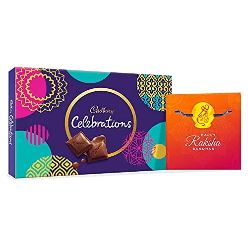 Cadbury Celebrations  Chocolate Gift Pack with Lord Bal Hanuman kids Rakhi