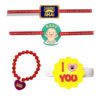 Dashing Bhai  &  Beautiful Bhabhi  Family Rakhi with baby Kids  rakhi  & a Ribbon Combo pack of - 3