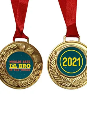 World Best Lil Bro  & 2021 medal Kids  Rakhi  Gift  Combo - Pack of 2