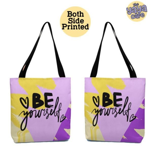 Be Yourself Waterproof Tote Bag with Zipper