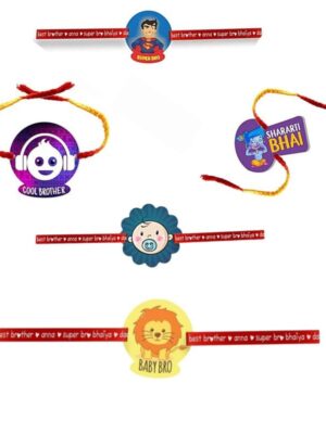 Printed Acrylic Rakhi Set of 5 for Brother |Raskhabandhan Special