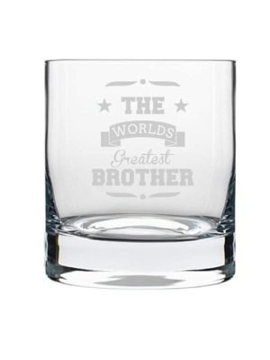 TheYaYaCafe Yaya Cafe™ Birthday Rakhi Gifts for Brother, Worlds Greatest Brother Whiskey Glass Stelvio, with Coaster - 325 ML