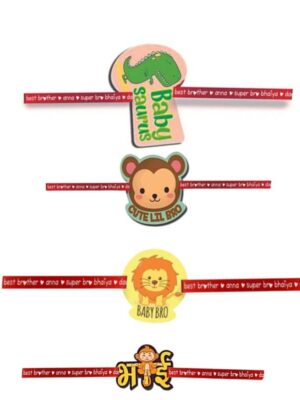 Printed Acrylic Rakhi Set of 4 for Brother |Raskhabandhan Special