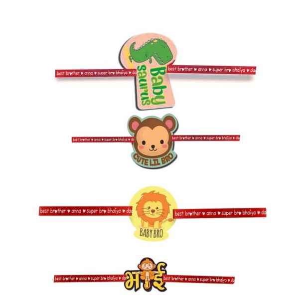 Printed Acrylic Rakhi Set of 4 for Brother |Raskhabandhan Special