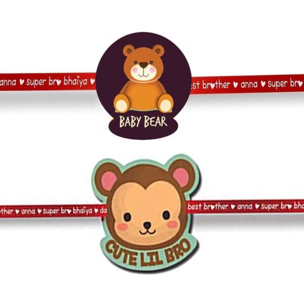 Printed Acrylic Kids Rakhi Set of 2 for Brother |Raskhabandhan Special