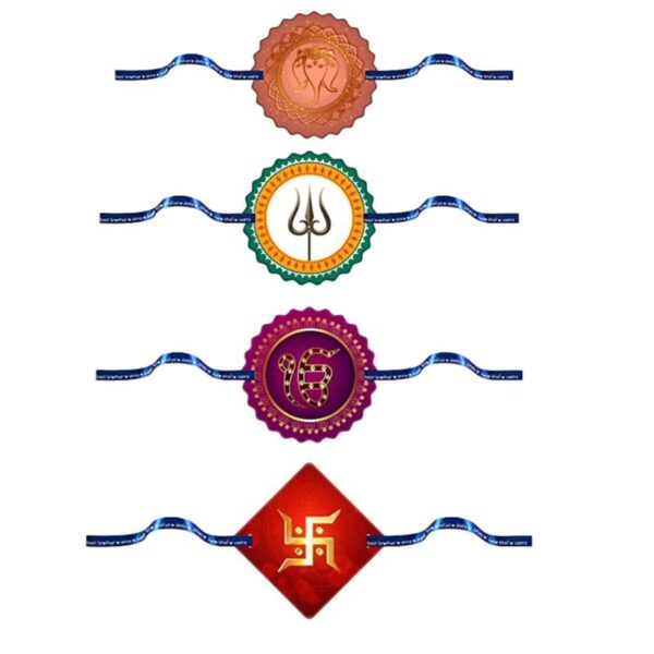 Printed Religious Rakhi Set of 4 |Raskhabandhan Special