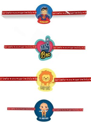 Printed Acrylic Rakhi Set of 4 for Brother |Raskhabandhan Special