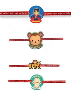 Printed Acrylic Rakhi Set of 4 for Brother |Raskhabandhan Special