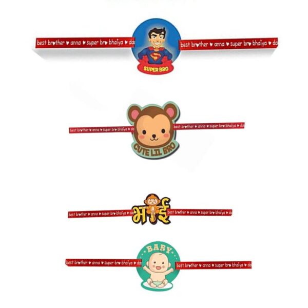 Printed Acrylic Rakhi Set of 4 for Brother |Raskhabandhan Special