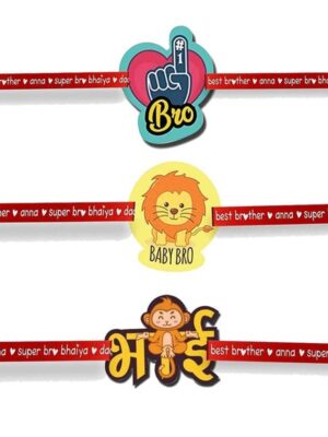 Printed Acrylic Kid Rakhi Set of 3 for Brother |Raskhabandhan Special