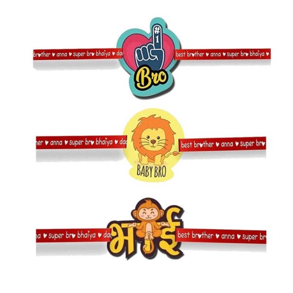 Printed Acrylic Kid Rakhi Set of 3 for Brother |Raskhabandhan Special