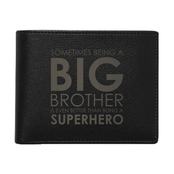 TheYaYaCafe Rakhi Gifts for Brother, Engraved Men's Black Leather Wallet Big Brother, Raksha Bandhan