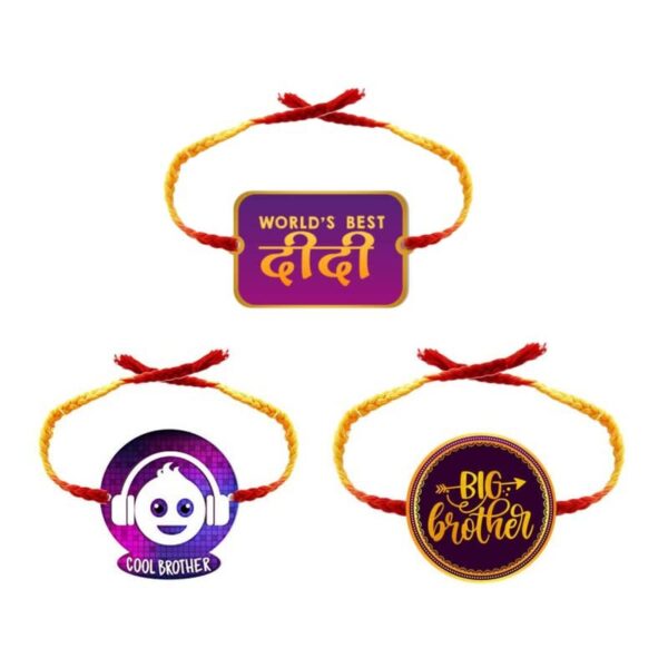 Printed Acrylic Kids Rakhi Set of 3 for Brother and Sister|Raskhabandhan Special