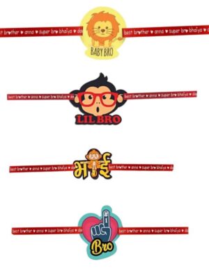 Printed Acrylic Rakhi Set of 4 for Brother |Raskhabandhan Special