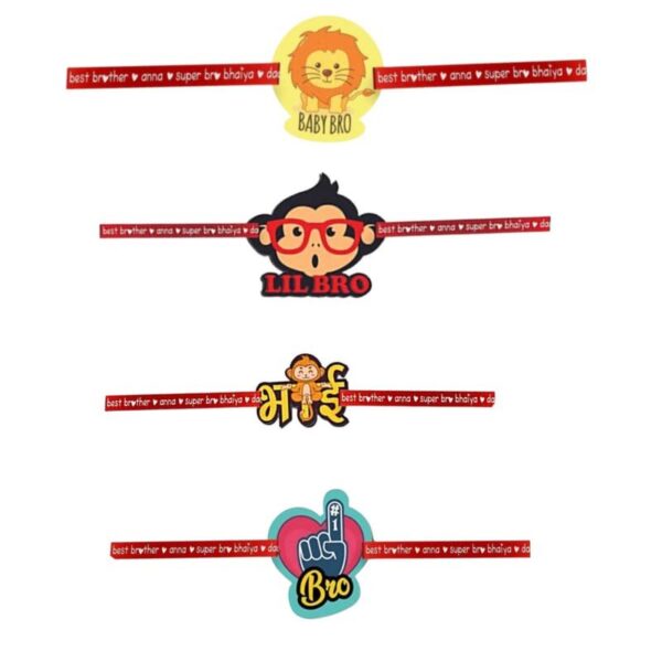 Printed Acrylic Rakhi Set of 4 for Brother |Raskhabandhan Special