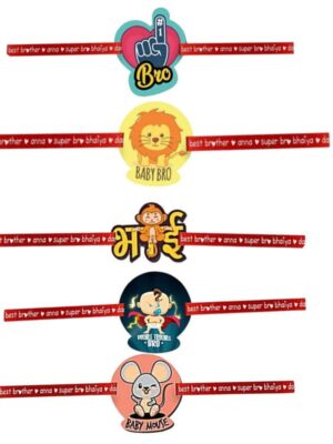 Printed Acrylic Rakhi Set of 5 for Brother |Raskhabandhan Special