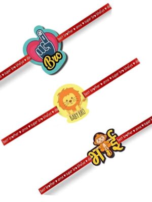 Printed Acrylic Kid Rakhi Set of 3 for Brother |Raskhabandhan Special