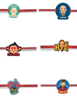 Printed Acrylic Rakhi Set of 6 for Brother & Sister|Raskhabandhan Special