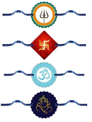 Printed Religious Rakhi Set of 4 |Raskhabandhan Special