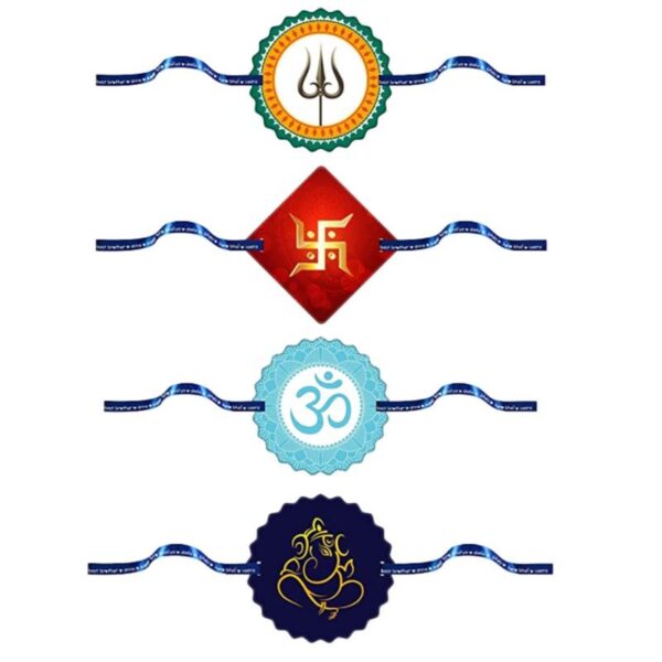 Printed Religious Rakhi Set of 4 |Raskhabandhan Special