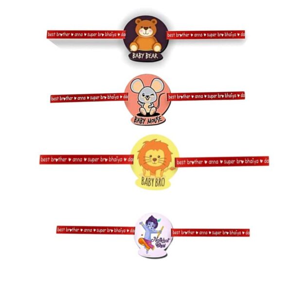 Printed Acrylic Rakhi Set of 4 for Brother |Raskhabandhan Special