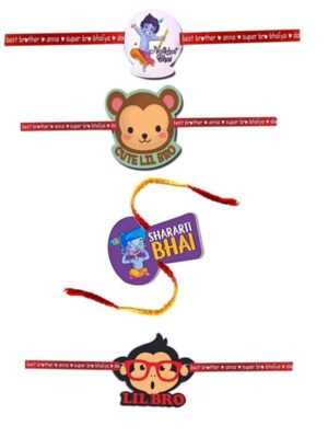 Printed Acrylic Rakhi Set of 5 for Brother |Raskhabandhan Special