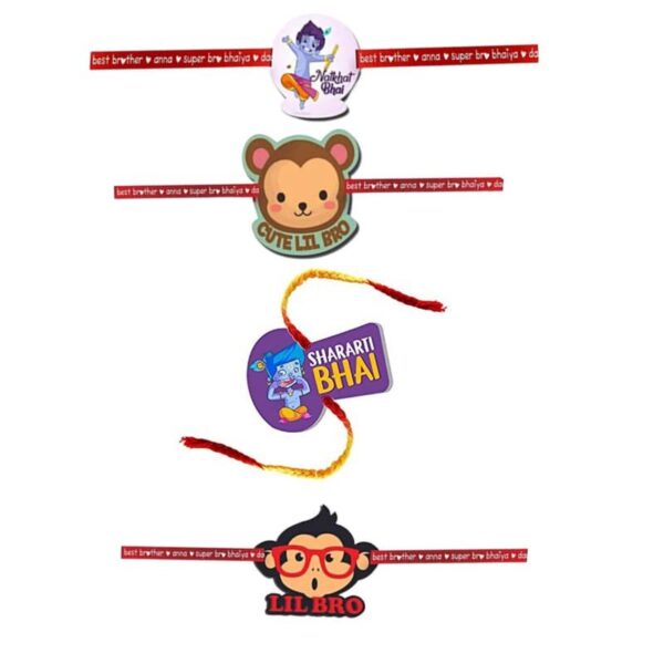 Printed Acrylic Rakhi Set of 5 for Brother |Raskhabandhan Special