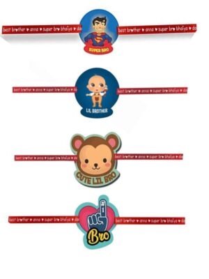 Printed Acrylic Rakhi Set of 4 for Brother |Raskhabandhan Special