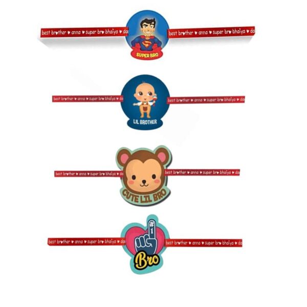 Printed Acrylic Rakhi Set of 4 for Brother |Raskhabandhan Special