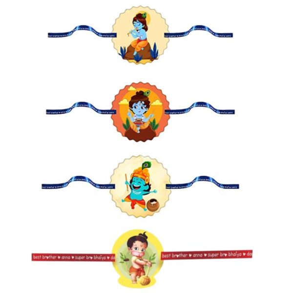 Printed Religious Rakhi Set of 4 |Raskhabandhan Special
