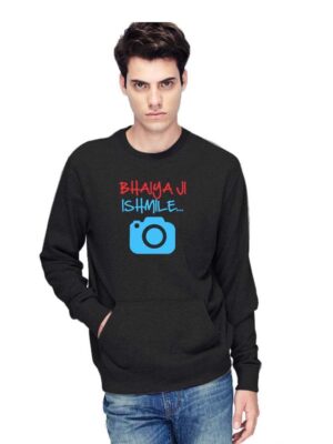TheYaYaCafe Yaya Cafe Bhaiya Ji Ishmile Printed Round Neck Men Sweatshirt, Brother, Birthday Gifts for Brother Birthday Rakhi