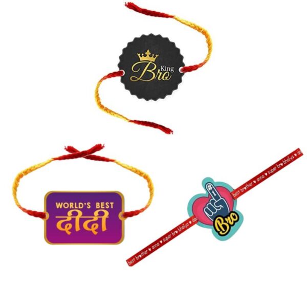 Printed Acrylic Kids Rakhi Set of 3 for Brother and Sister|Raskhabandhan Special