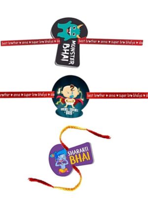 Printed Acrylic Kid Rakhi Set of 3 for Brother |Raskhabandhan Special